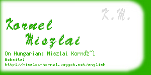 kornel miszlai business card